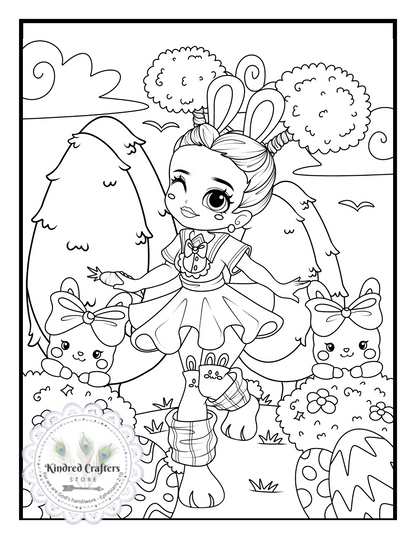 GIRLIE-GIRL EASTER BUNNY COLORING BOOK