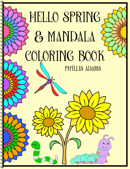 HELLO SPRING & MANDALA COLORING BOOK