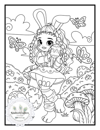 GIRLIE-GIRL EASTER BUNNY COLORING BOOK