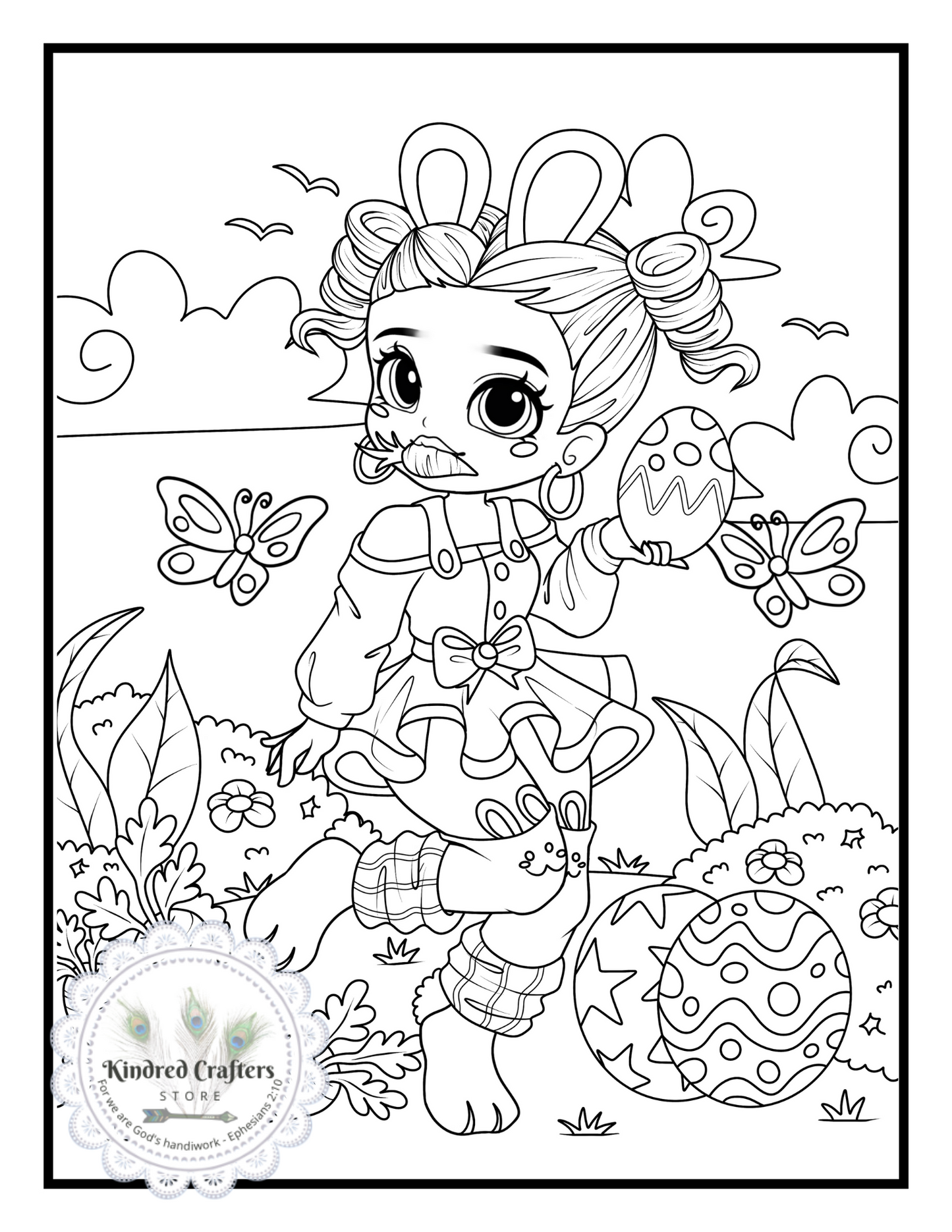 GIRLIE-GIRL EASTER BUNNY COLORING BOOK