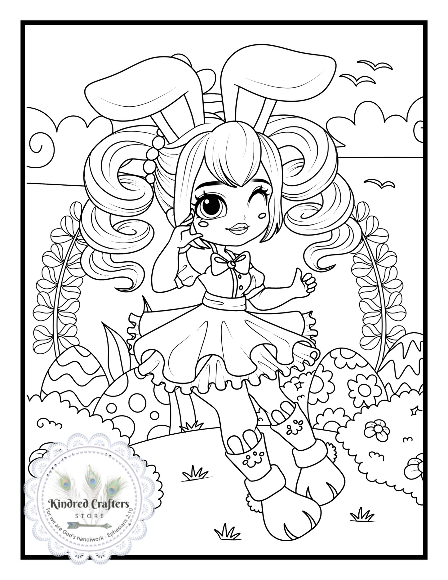 GIRLIE-GIRL EASTER BUNNY COLORING BOOK