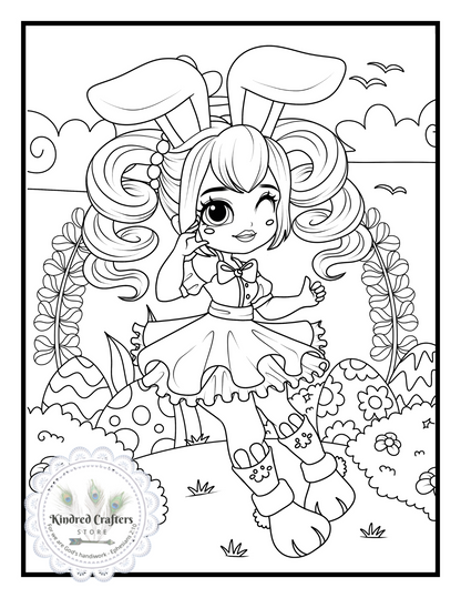 GIRLIE-GIRL EASTER BUNNY COLORING BOOK