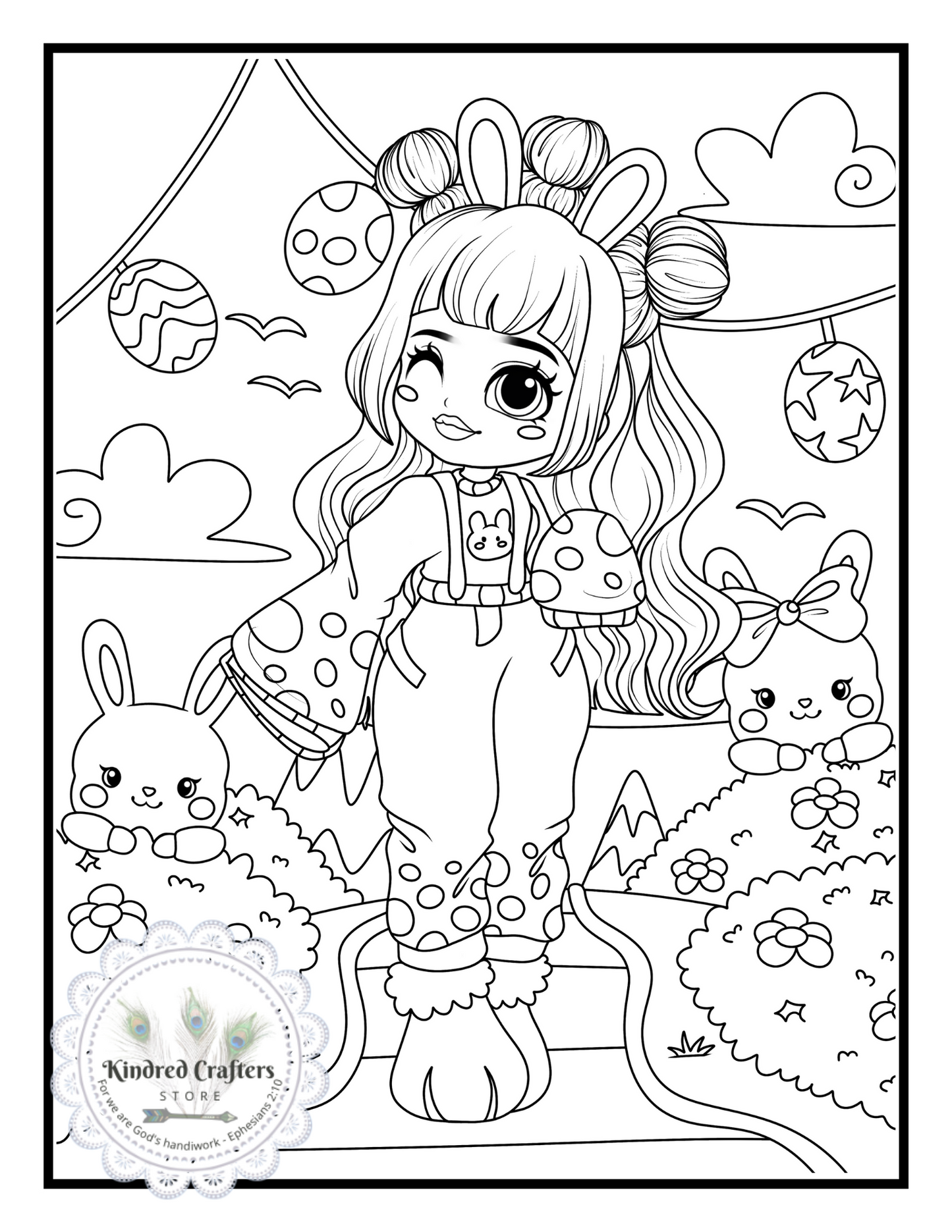 GIRLIE-GIRL EASTER BUNNY COLORING BOOK